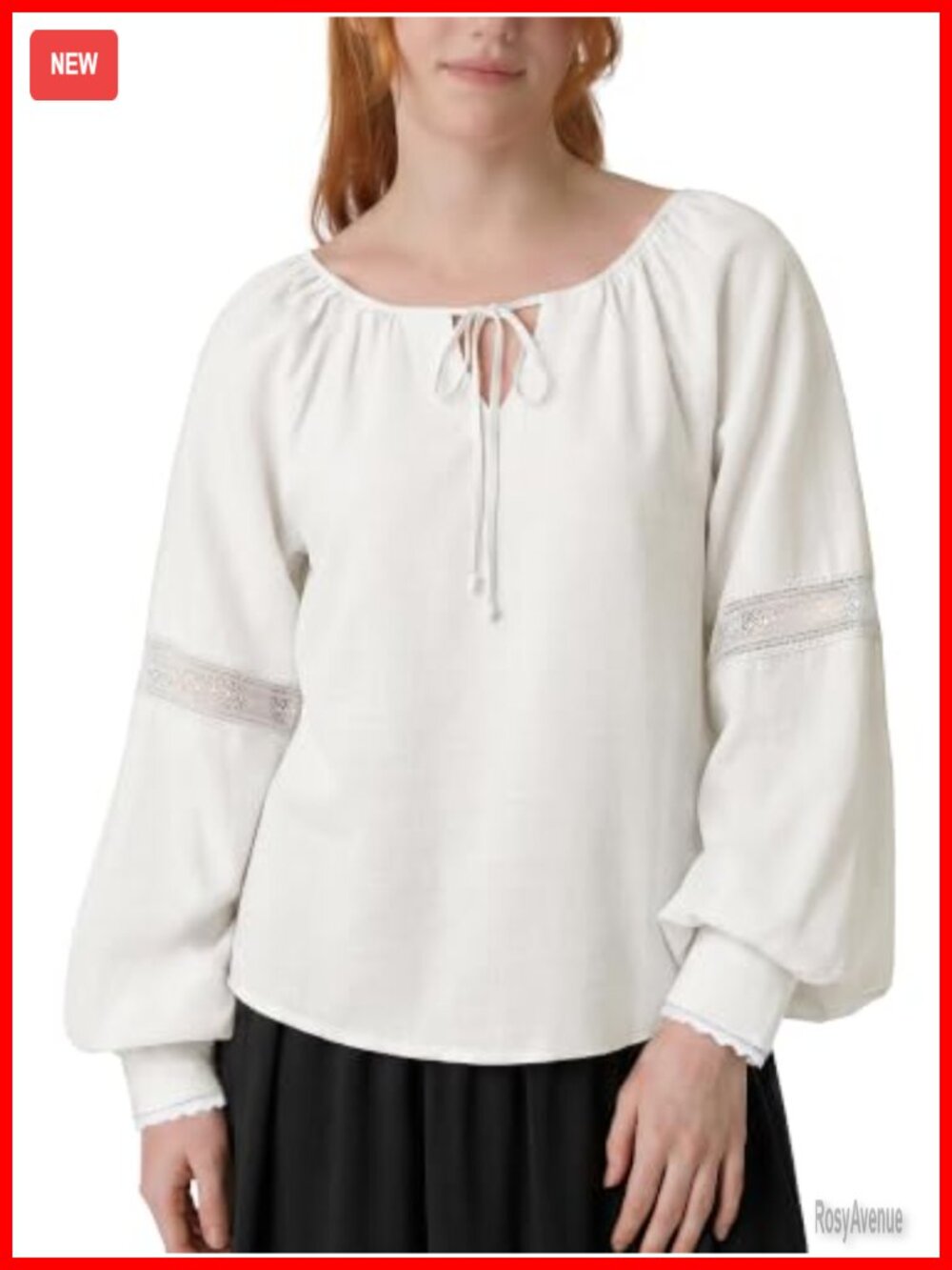 Women's Peasant Blouse Long Sleeve Cotton Boho Renaissance Top